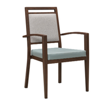 Johnny Dining Chair Stackable. Faux Leather Seat. Backrest in Blue fabric25