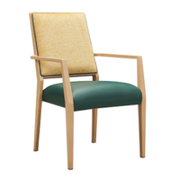 Rhyce Dining Chair Stackable. Faux Leather Seat. Backrest in Blue fabric2530