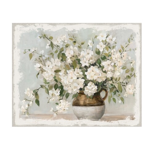 White Wildflowers Bouquet Canvas Print