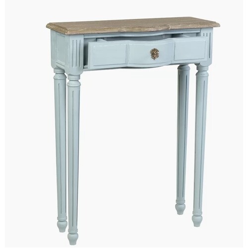 Norfolk Console Blue with Natural top (Flatpacked)